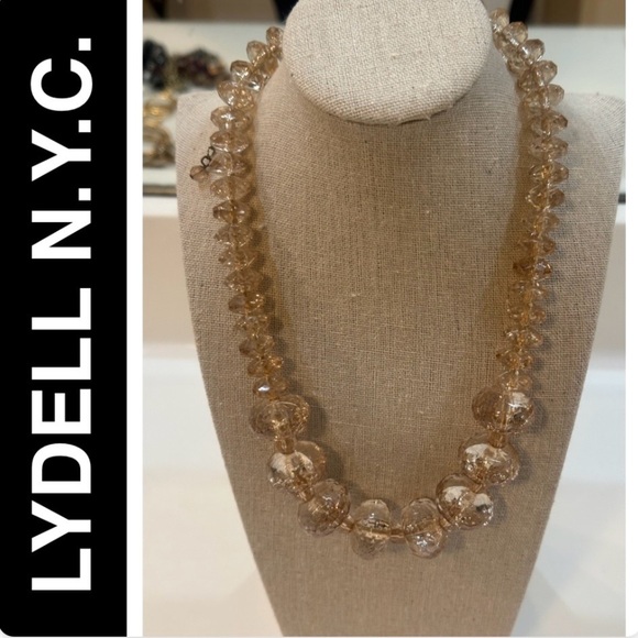 Lydell N.Y.C. Jewelry - Lydell NYC Champagne Faceted Chunky Beaded Statement Necklace | Graduated 16”L